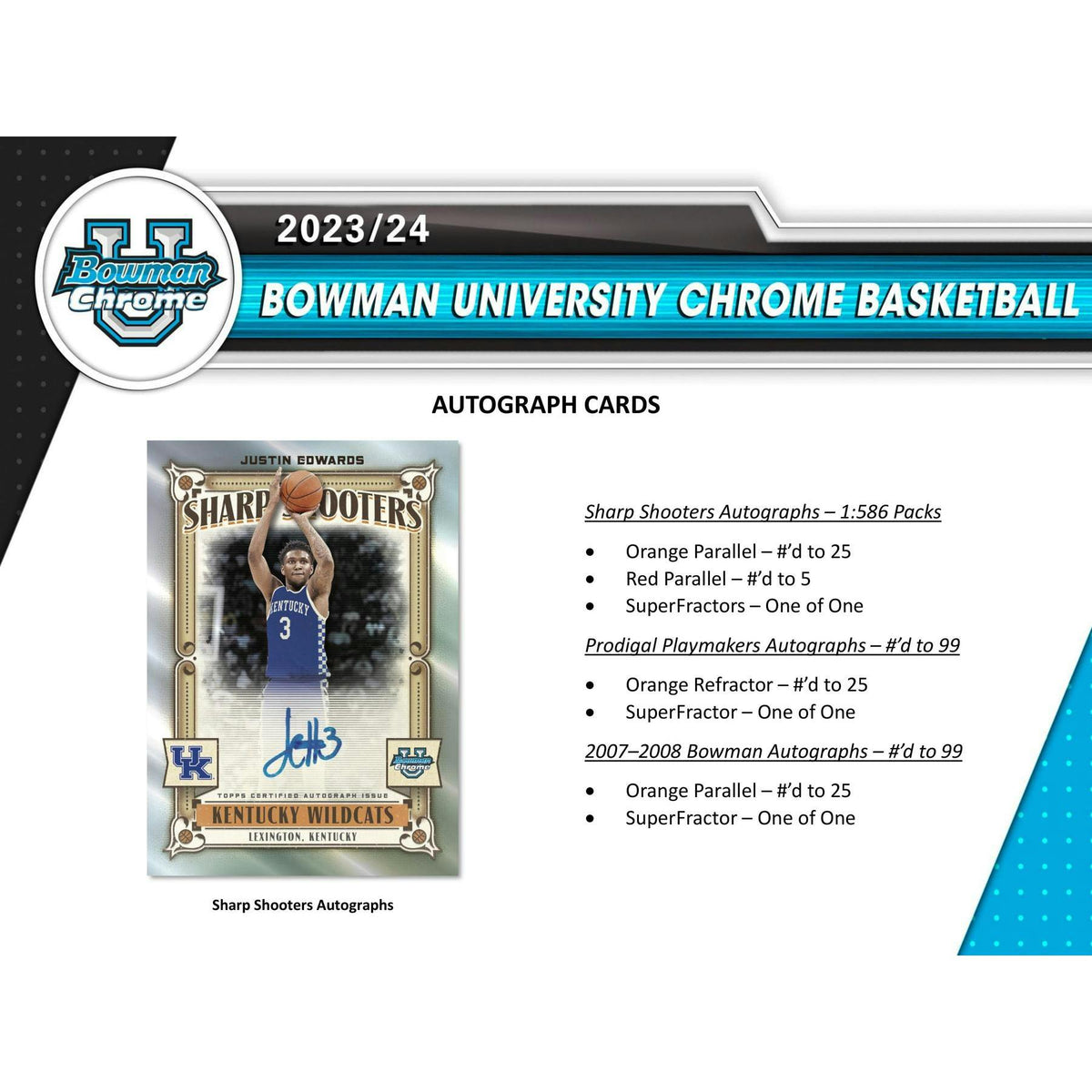 2023/24 Bowman University Chrome Basketball Hobby Box