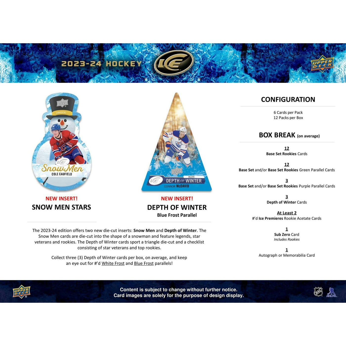 2023/24 Upper Deck Ice Hockey Hobby 24-Box Case