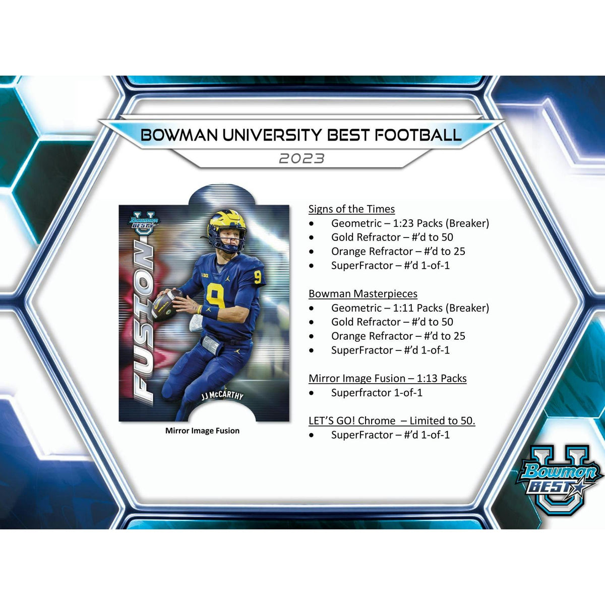 2023 Bowman University Best Football Breakers Delight Hobby Box (Reed Buy)