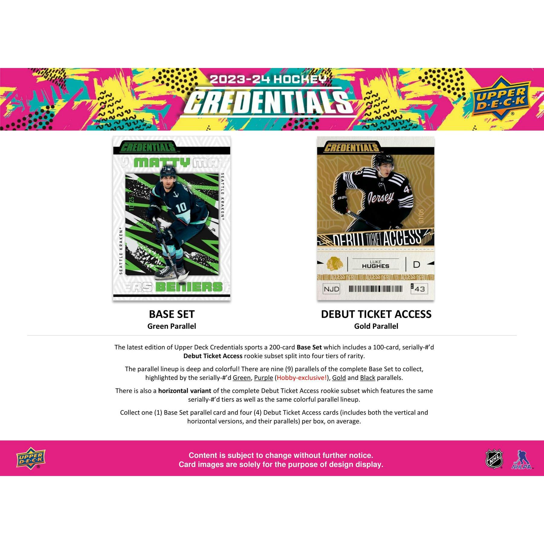 2023/24 Upper Deck Credentials Hockey Hobby Box