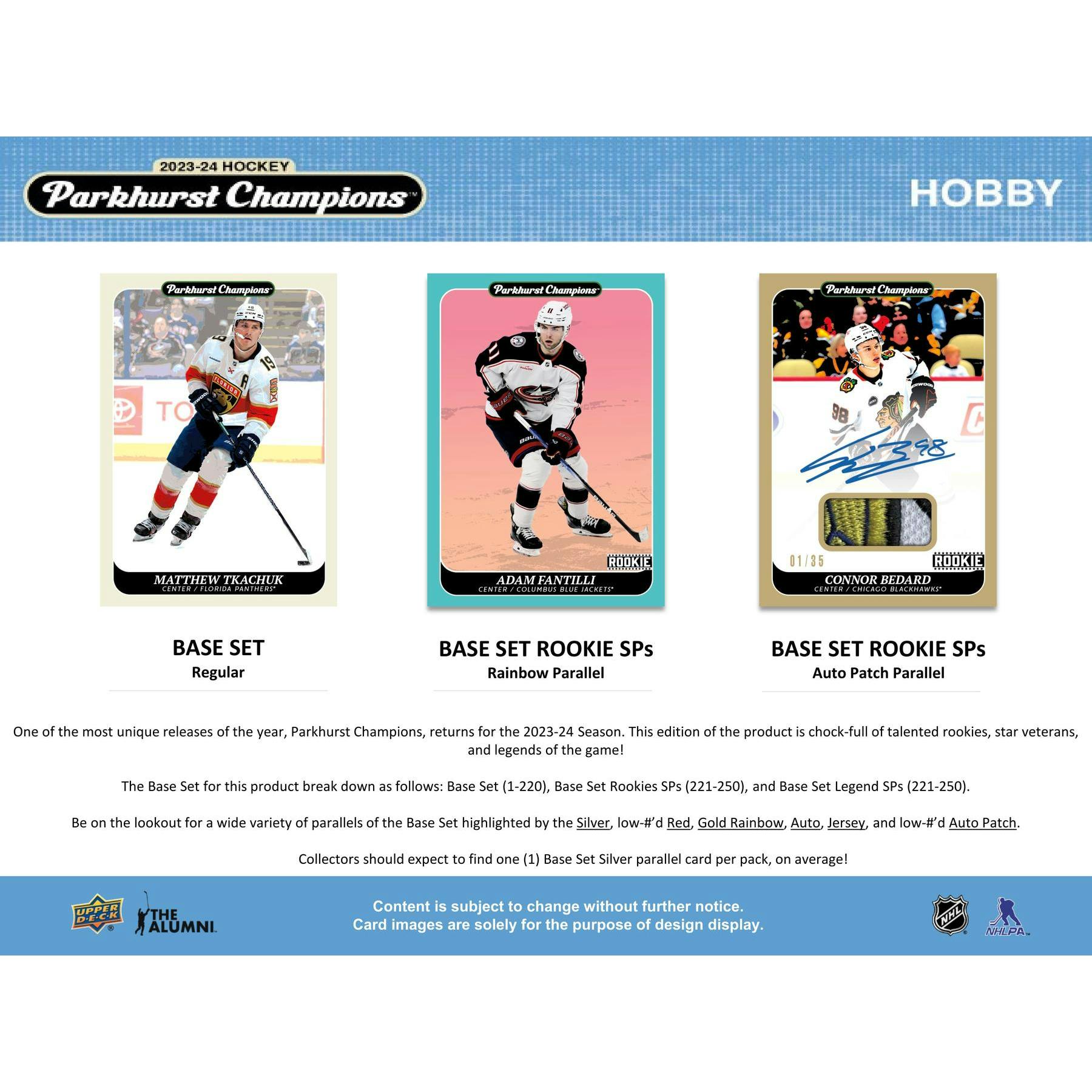 2023/24 Upper Deck Parkhurst Champions Hockey Hobby Box
