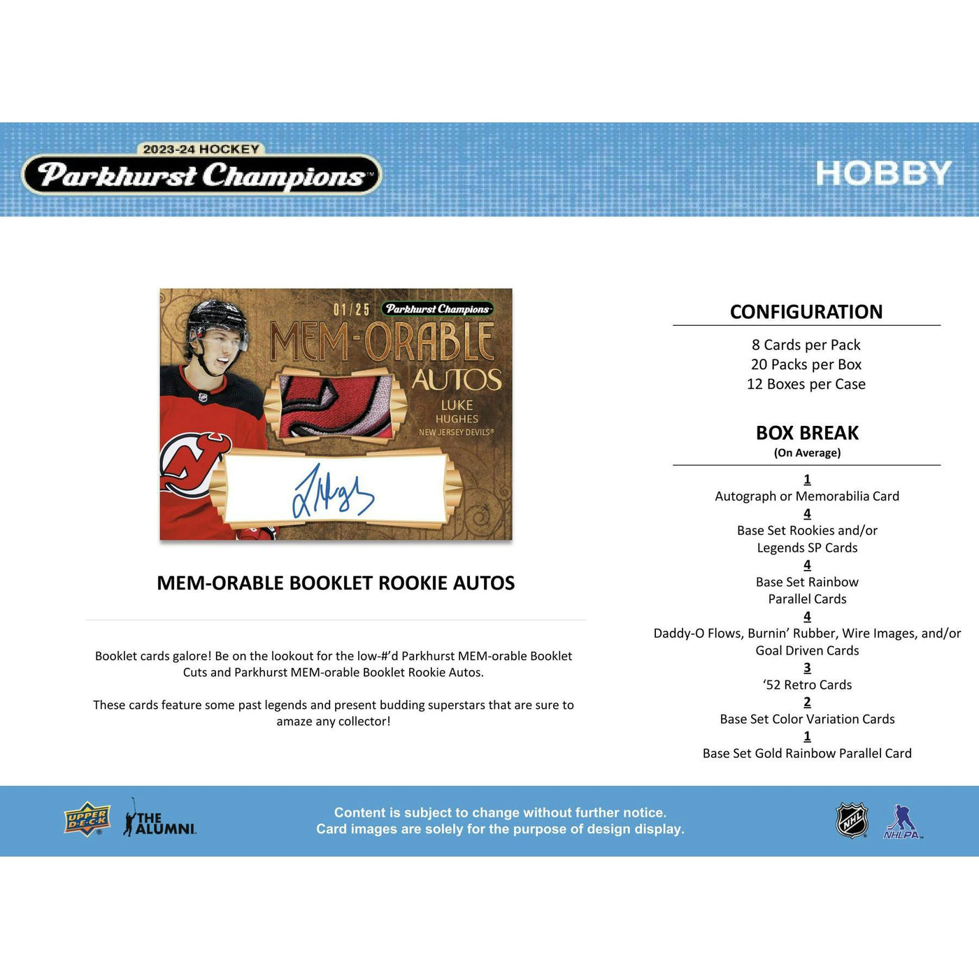 2023/24 Upper Deck Parkhurst Champions Hockey Hobby Box