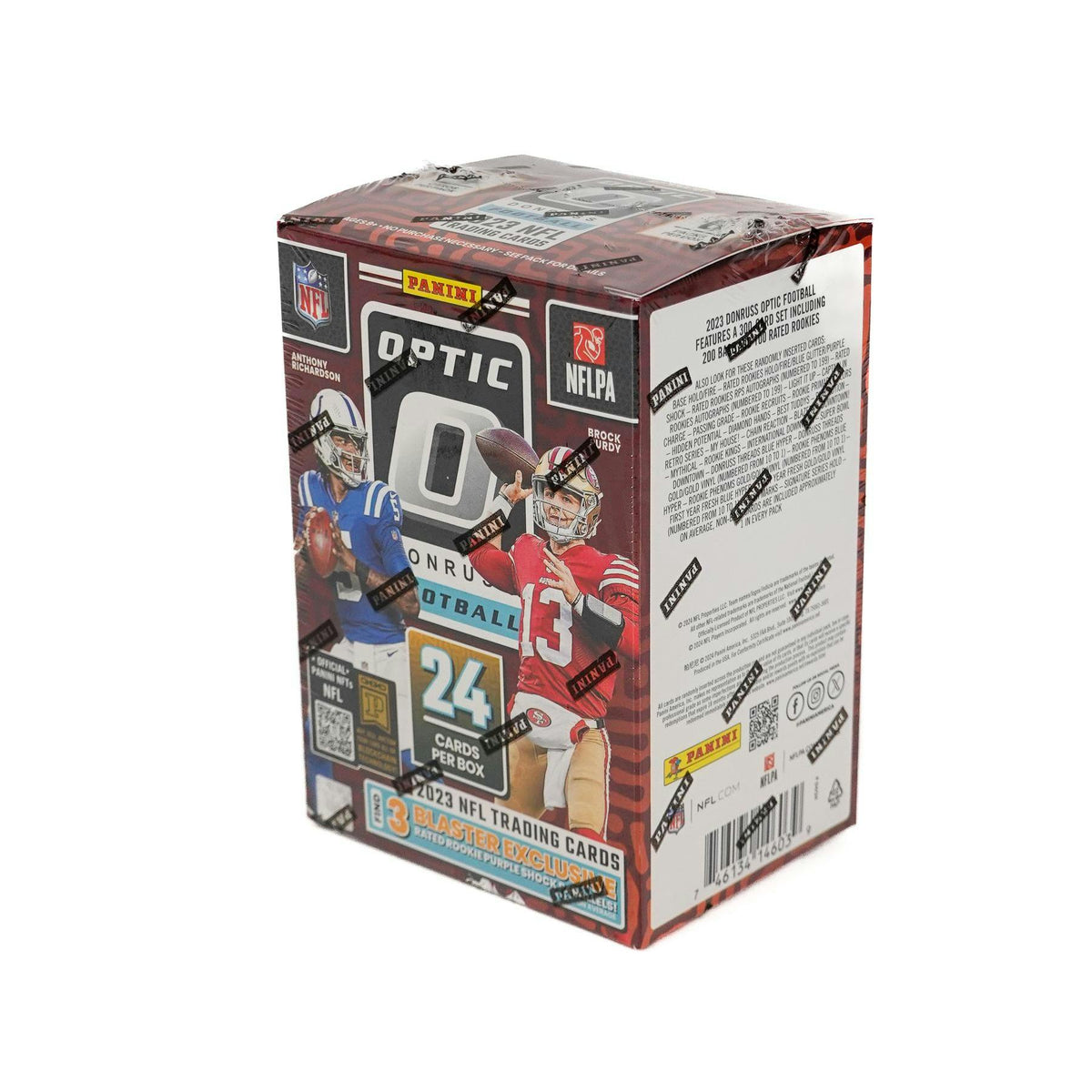 2023 Panini Donruss Optic Football Blaster 20-Box Case (Purple Shock Parallels)