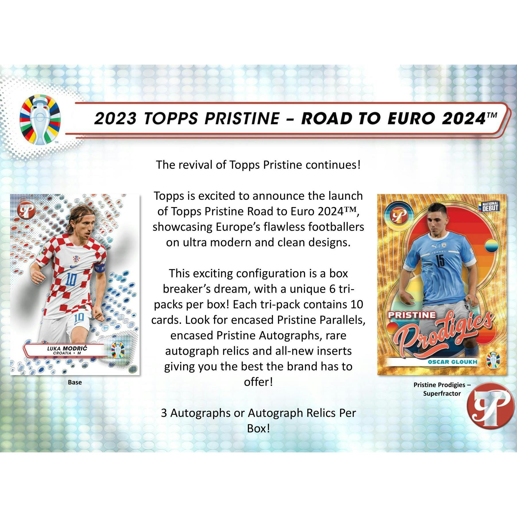 2023/24 Topps Pristine Road to Euro Soccer Hobby Inner Pack (No Encased Card)