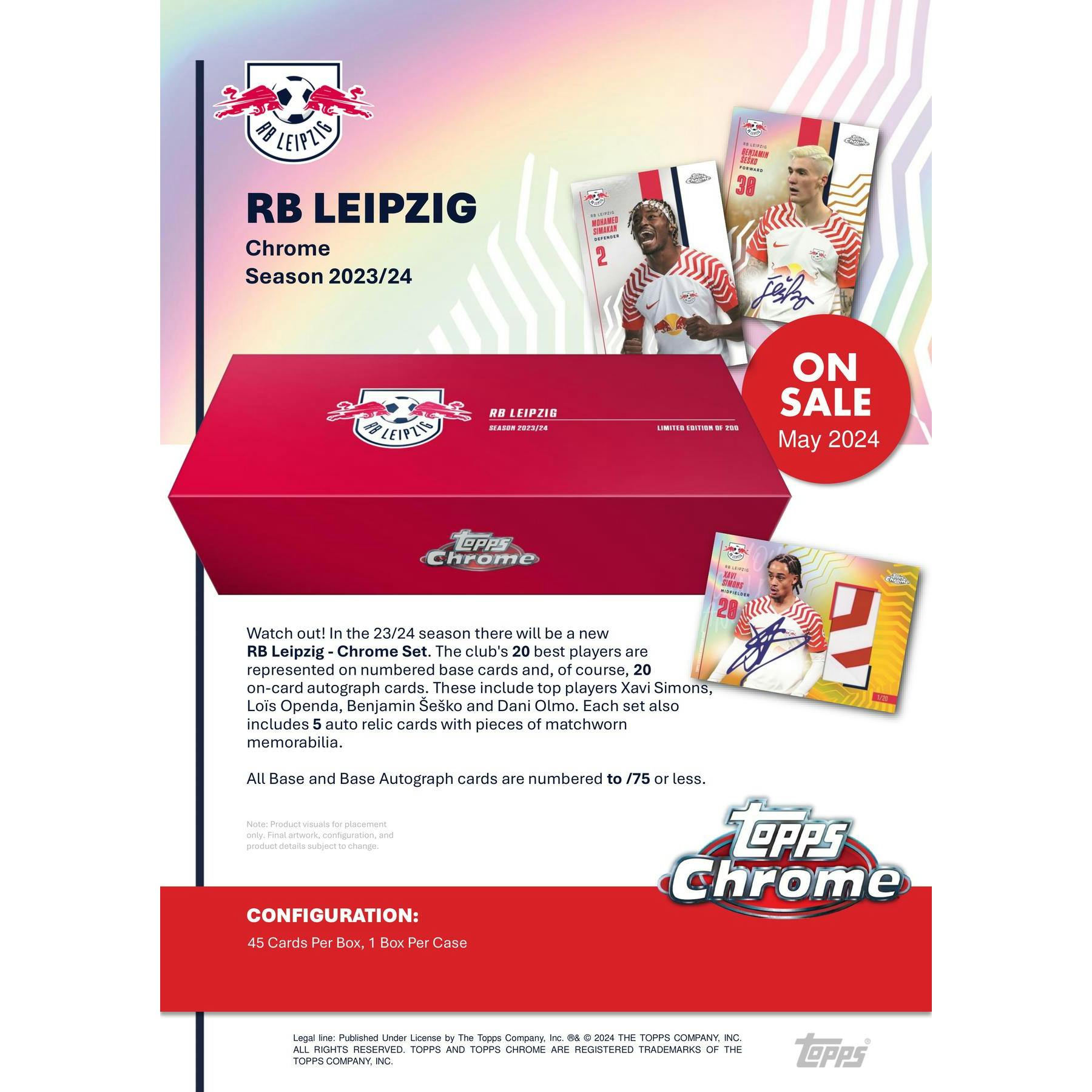 2023/24 Topps Chrome RB Leipzig Soccer Hobby Box (Set)