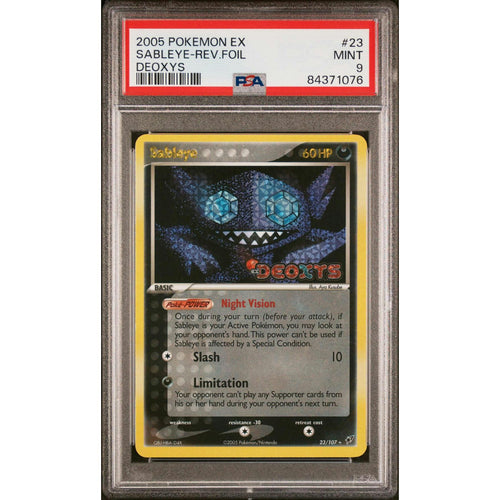2005 Pokemon EX Deoxys Sableye Reverse Foil #23 PSA 9