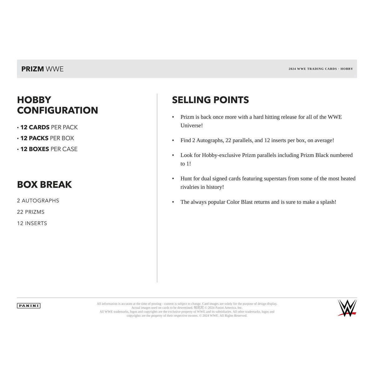 2024 Panini Prizm WWE Wrestling Hobby Box