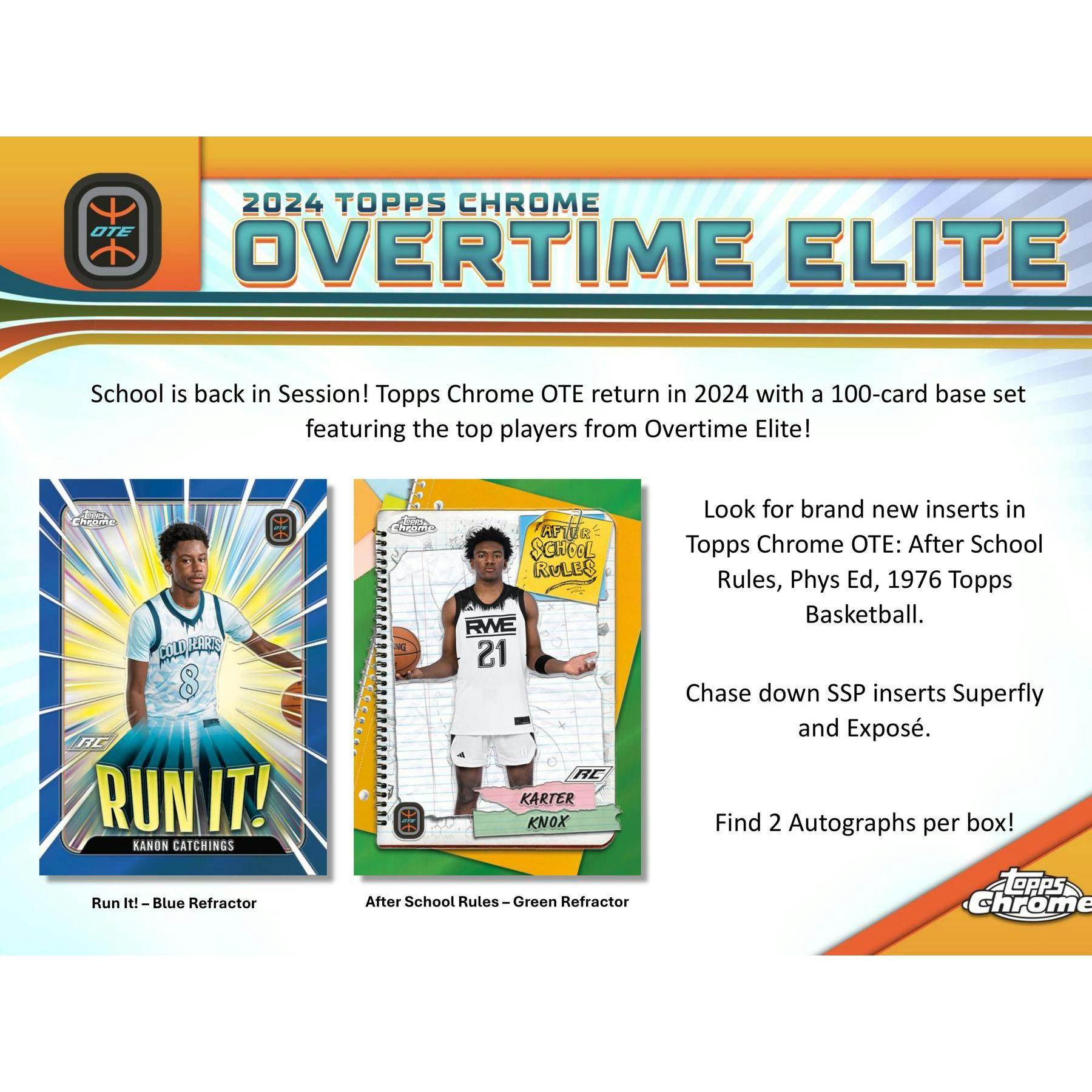 2023/24 Topps Chrome Overtime Elite Basketball Hobby Box
