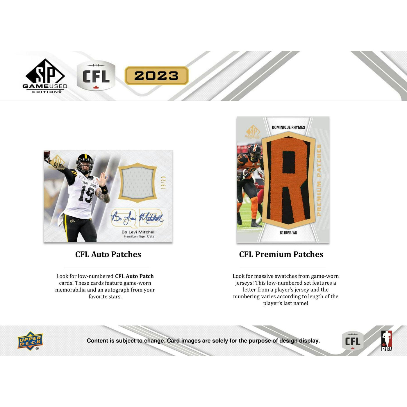 2023 Upper Deck SP Game Used CFL Football Hobby Box