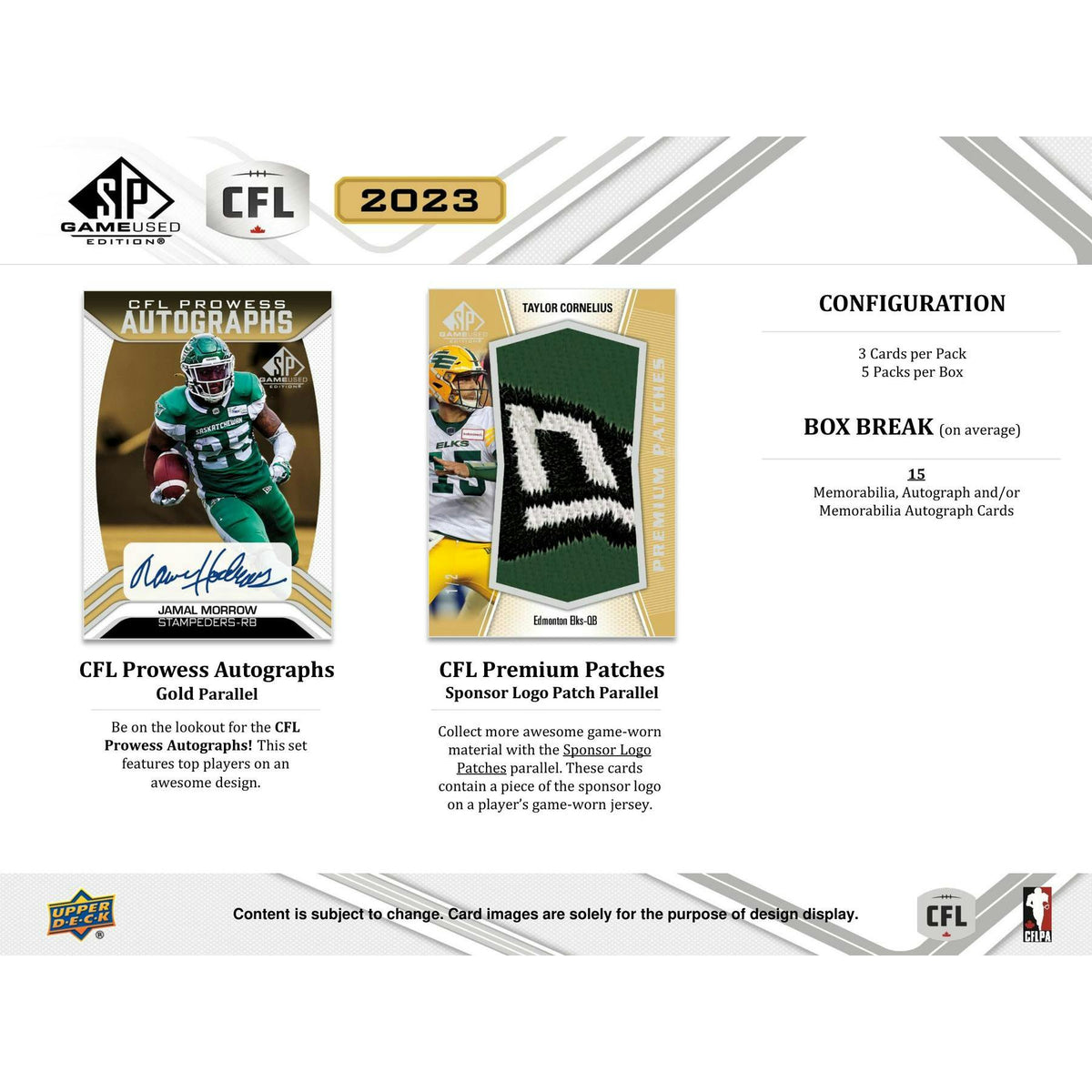 2023 Upper Deck SP Game Used CFL Football Hobby Box