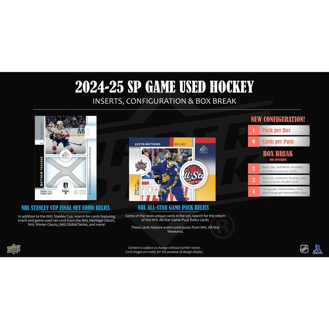 2024/25 Upper Deck SP Game Used Hockey Hobby Box