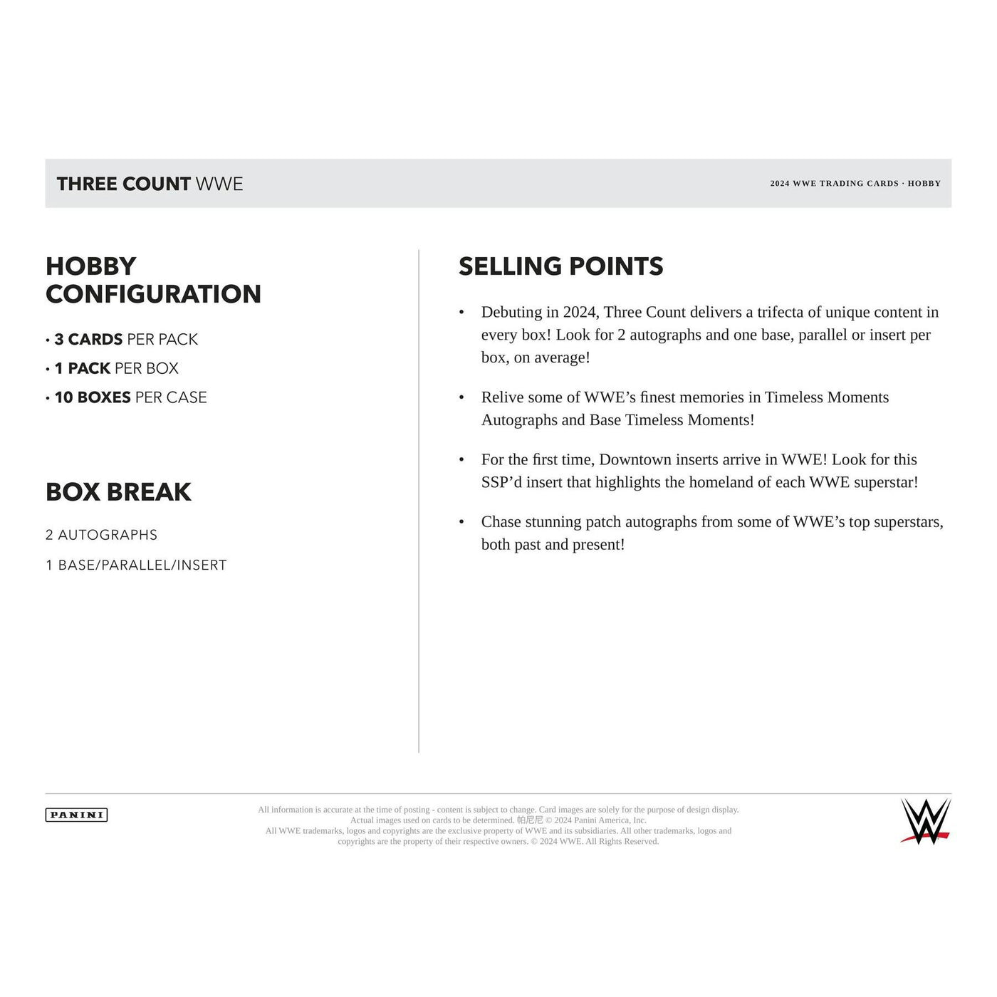 2024 Panini Three Count WWE Wrestling Hobby Box