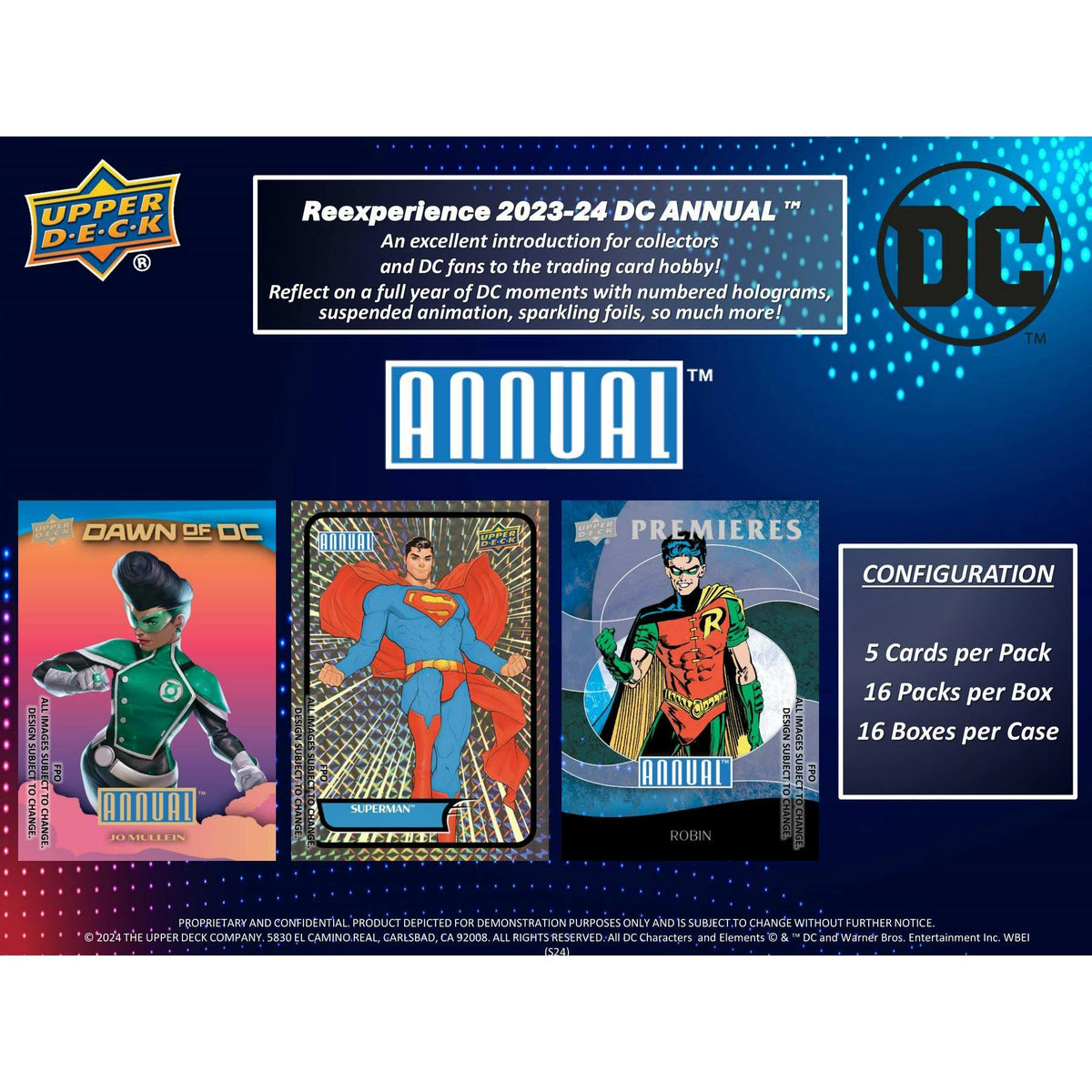 2023/24 Upper Deck DC Annual Hobby 16-Box Case