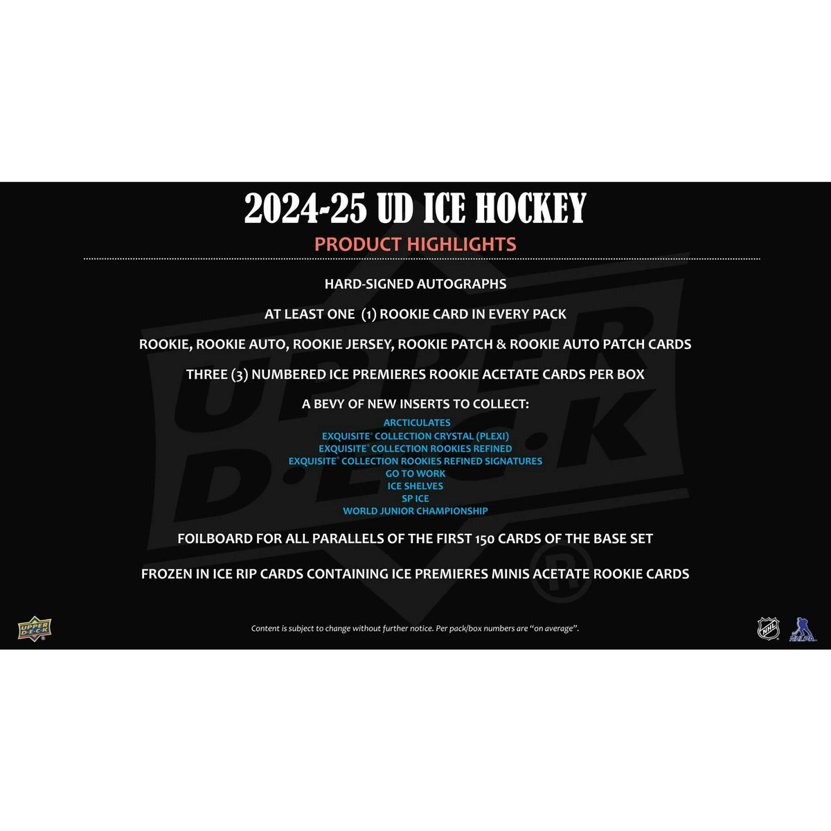 2024/25 Upper Deck Ice Hockey Hobby Box