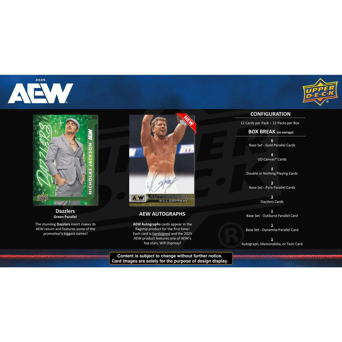 2025 Upper Deck AEW All Elite Wrestling Hobby 12-Box Case