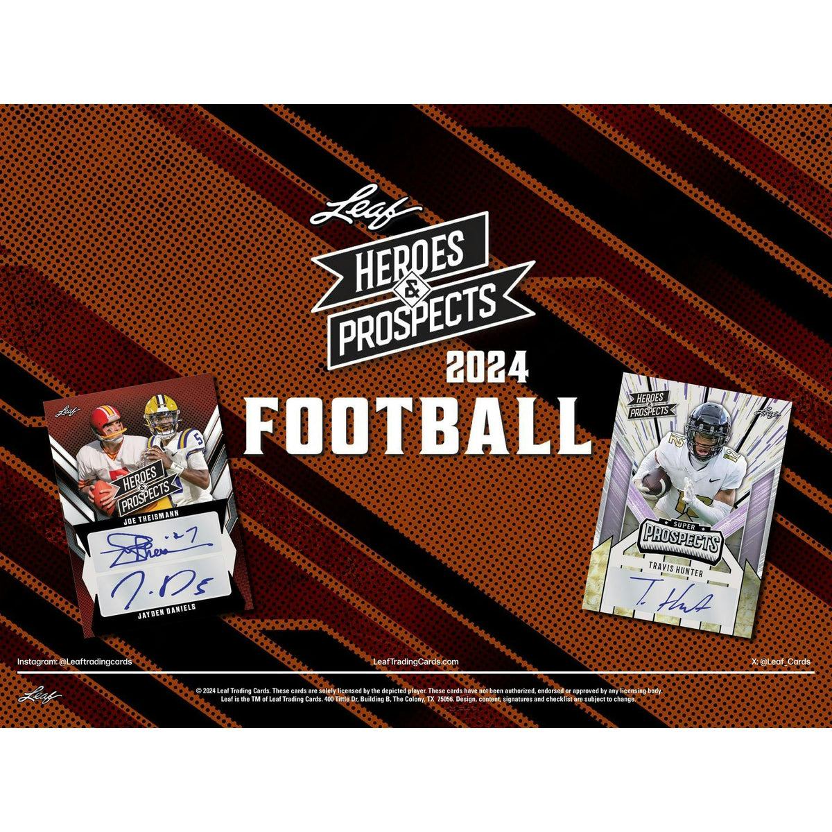 2024 Leaf Heroes & Prospects Football Hobby Jumbo Box