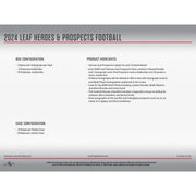 2024 Leaf Heroes & Prospects Football Hobby Jumbo Box