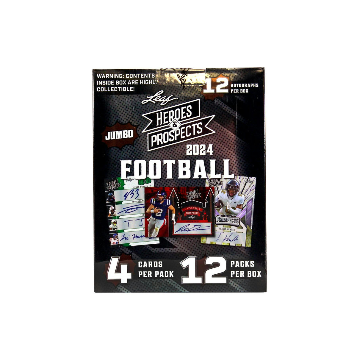 2024 Leaf Heroes & Prospects Football Hobby Jumbo Box