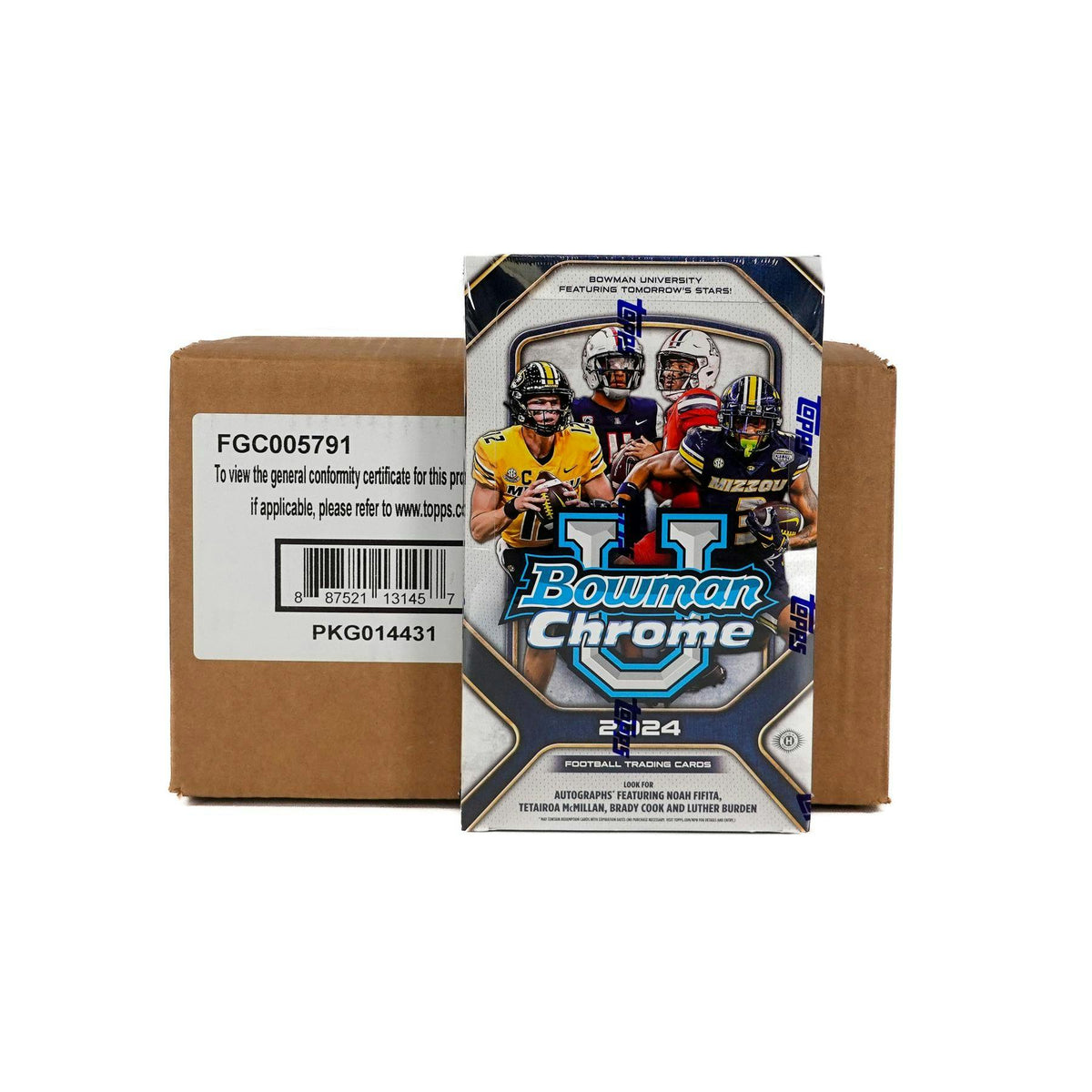 2024 Bowman University Chrome Football Hobby 12-Box Case