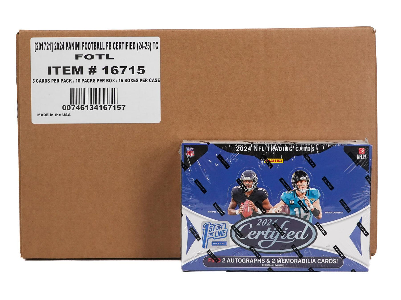 2024 Panini Certified Football 1st Off The Line FOTL Hobby 16-Box Case