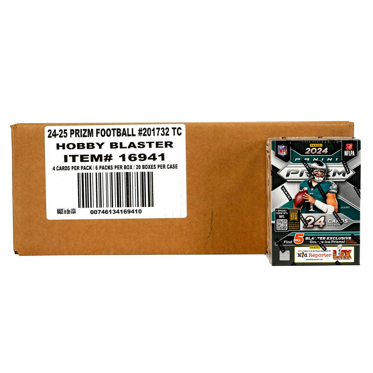 2024 Panini Prizm Football Blaster Hobby 20-Box Case (Orange Ice Prizms!)