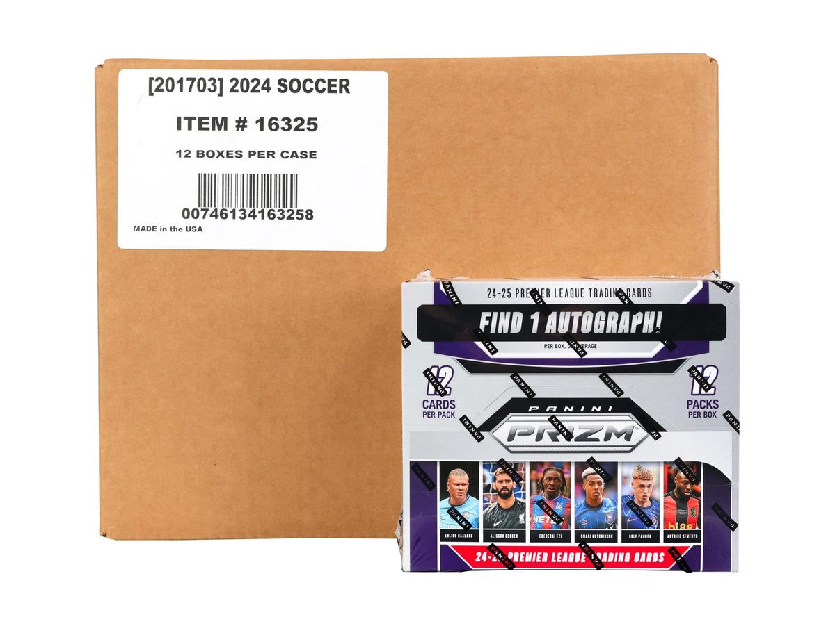 2024/25 Panini Prizm Premier League EPL Soccer Hobby 12-Box Case