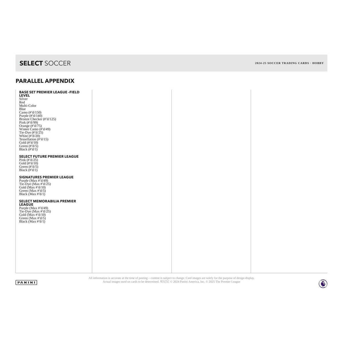 2024/25 Panini Select Premier League EPL Soccer Hobby 12-Box Case
