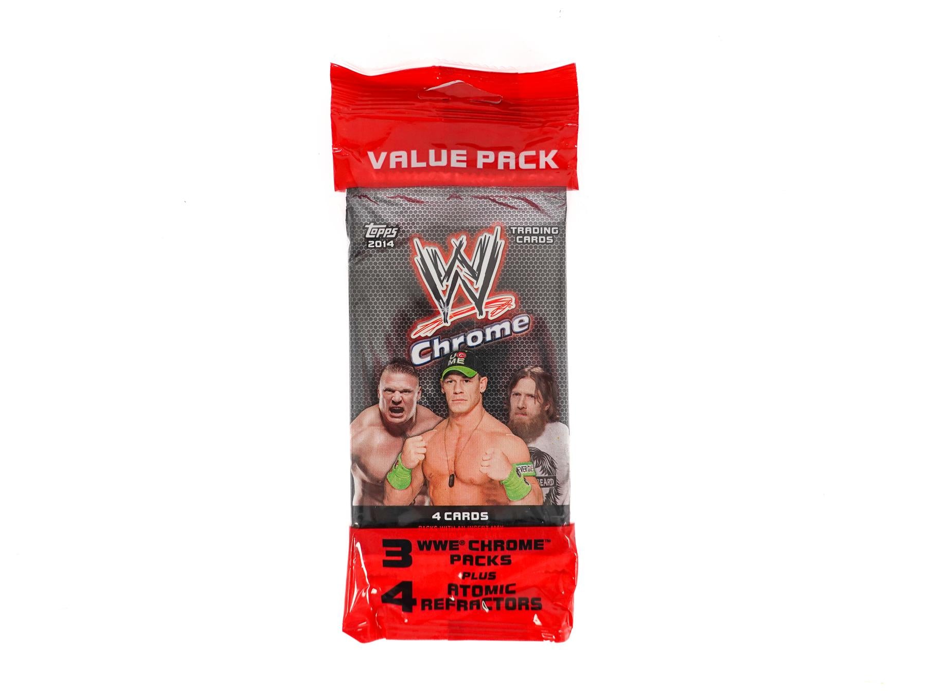 WWE Chrome Wrestling Value Pack (3 Packs + 4 Atomic Refractors) (Topps 2014)