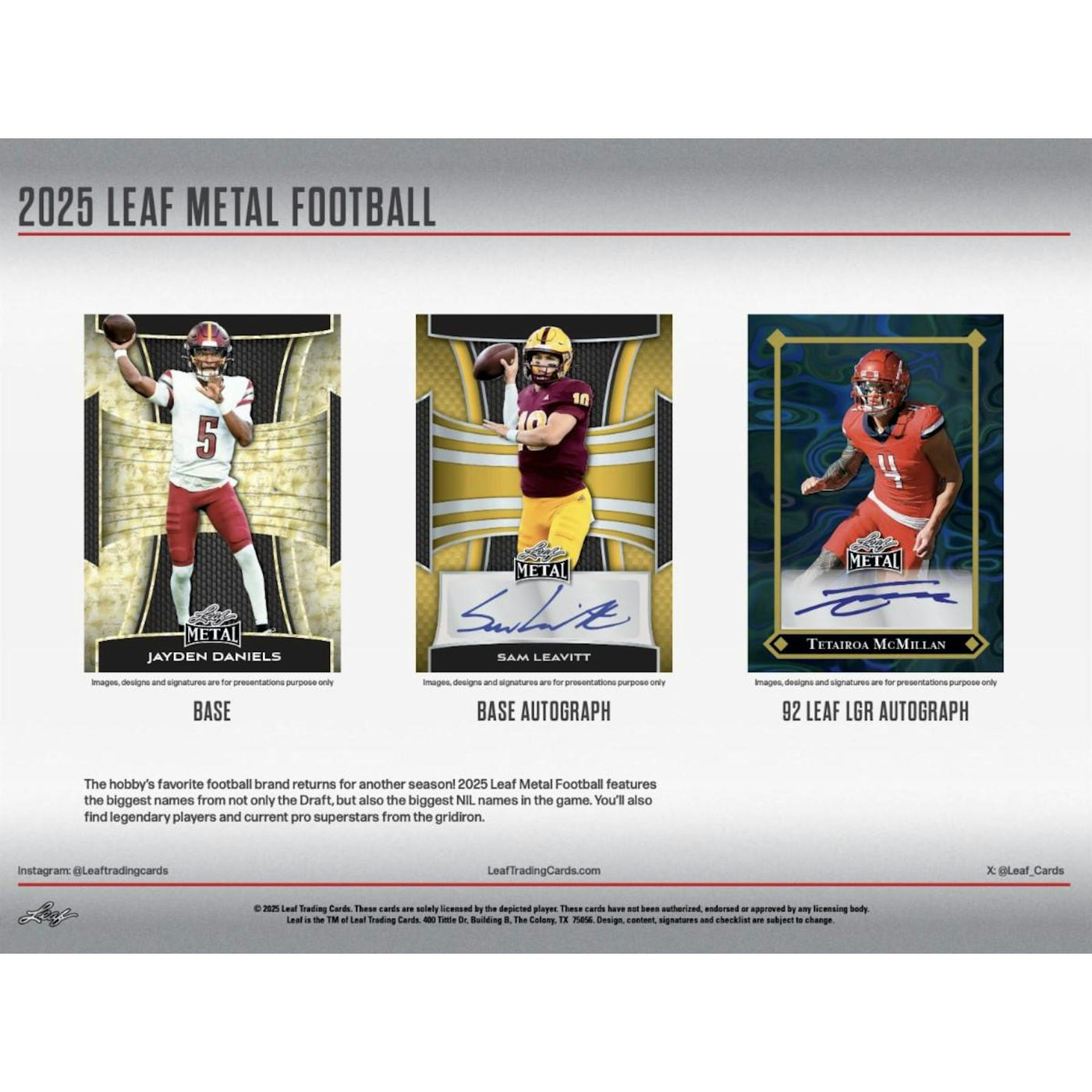 2025 Leaf Metal Football Hobby Box