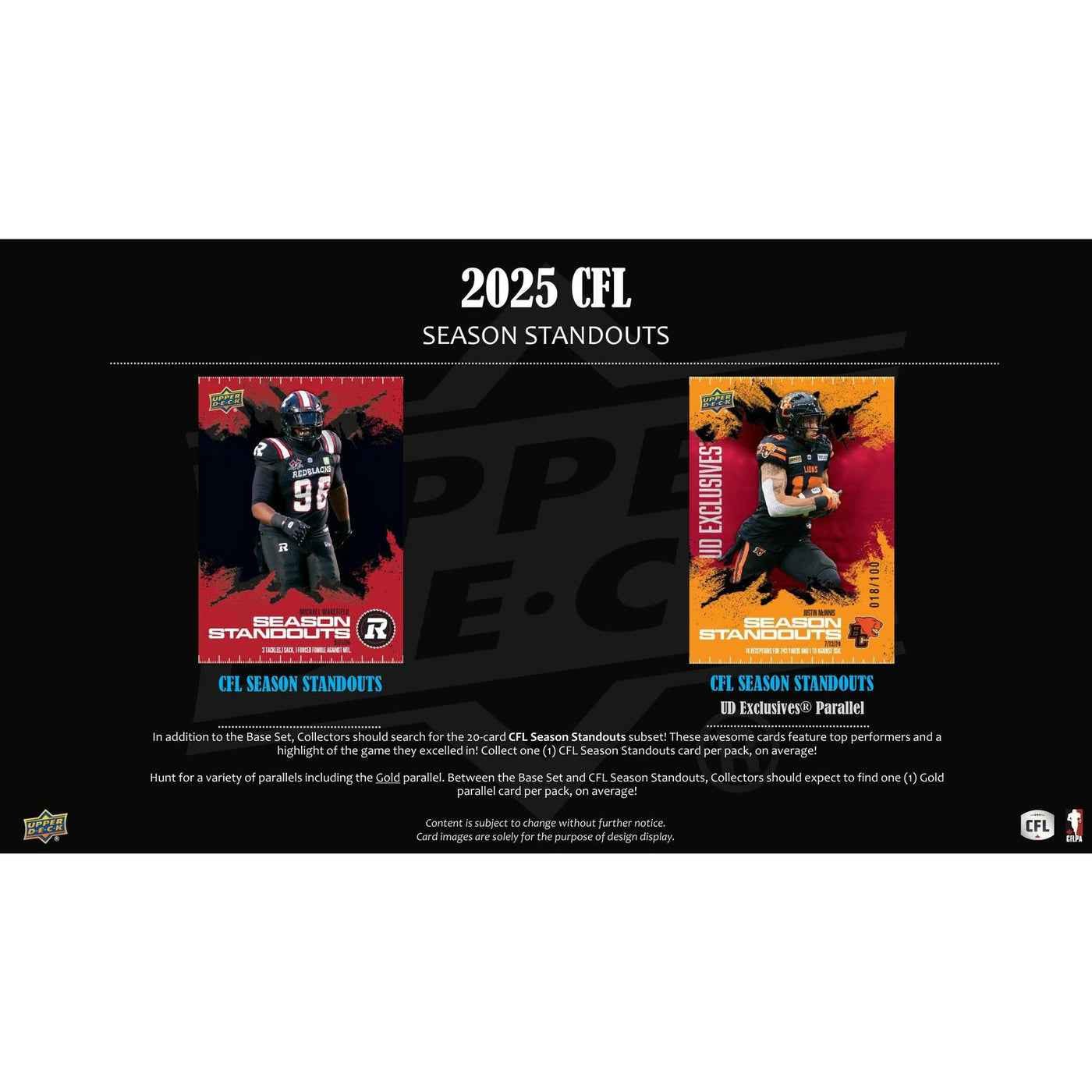 2025 Upper Deck CFL Canadian Football League Hobby 20-Box Case
