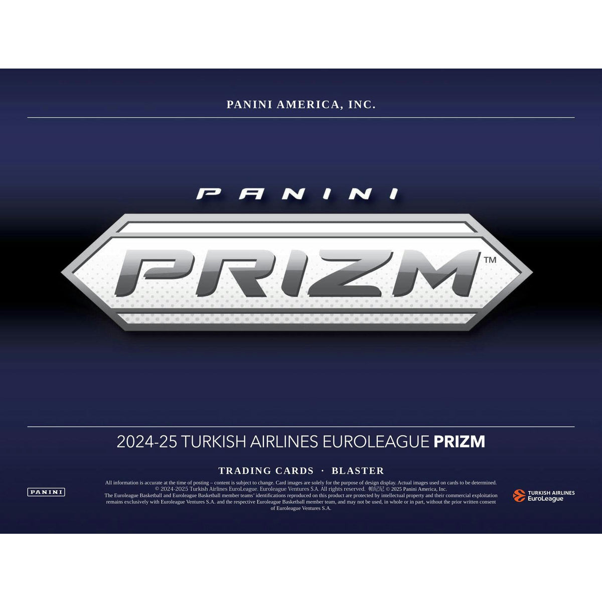 2024/25 Panini Prizm Turkish Airlines EuroLeague Basketball Blaster 20-Box Case