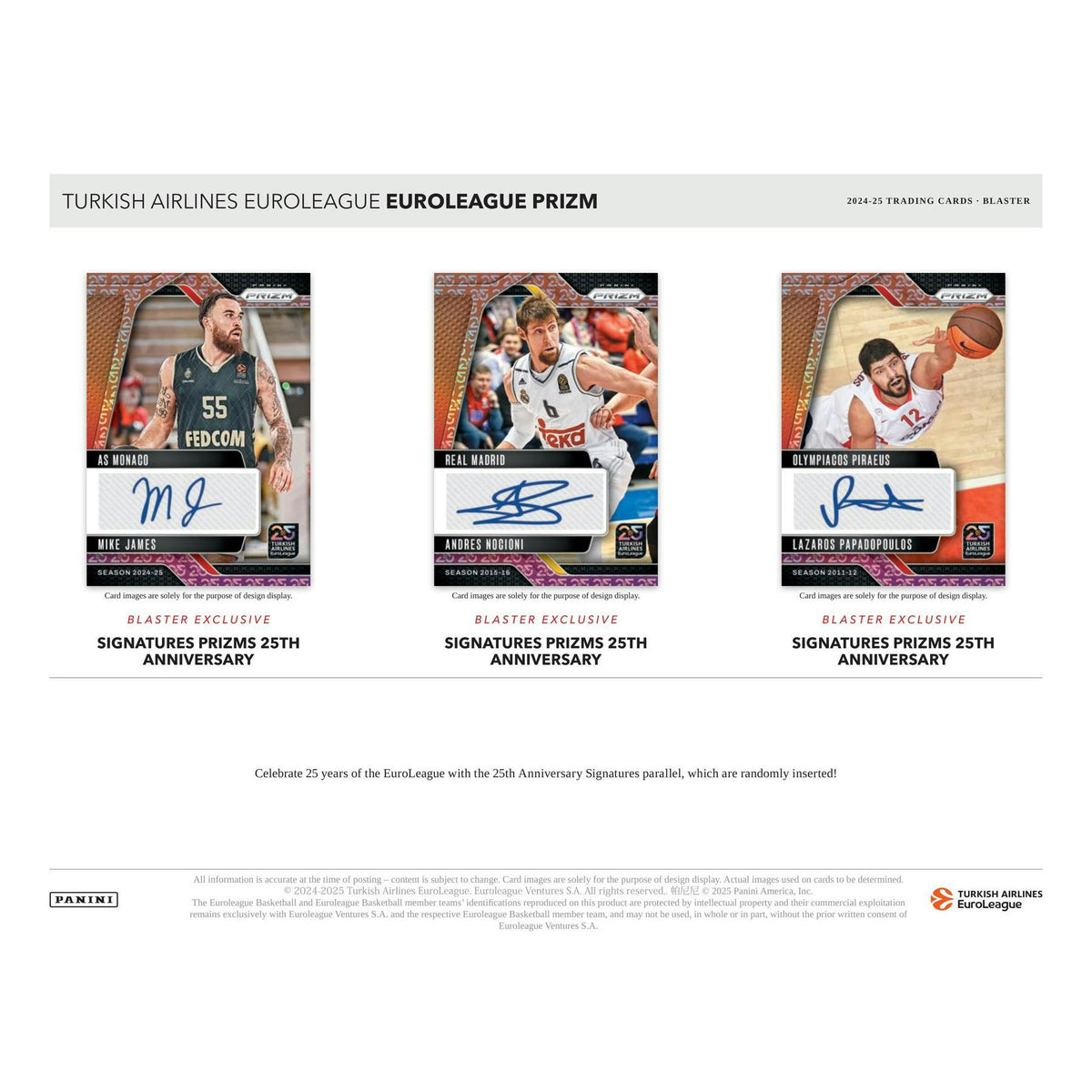 2024/25 Panini Prizm Turkish Airlines EuroLeague Basketball Blaster Box
