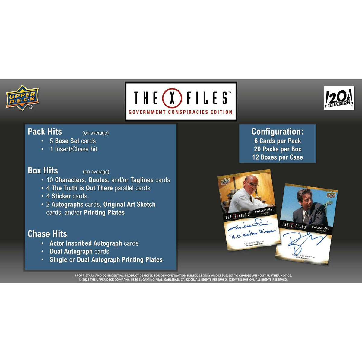2025 Upper Deck The X-Files: Government Conspiracies Edition Hobby 12-Box Case