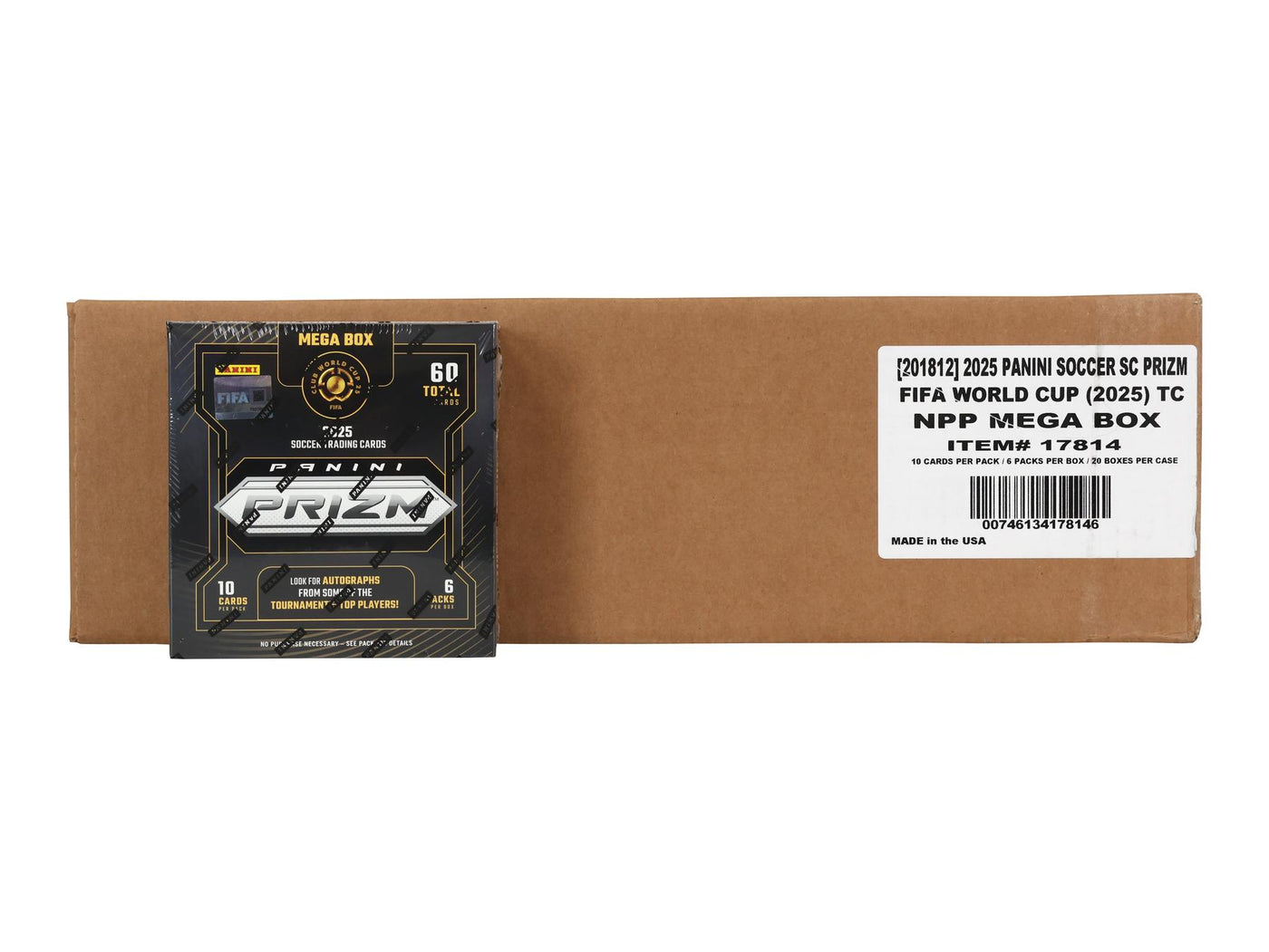 2025 Panini Prizm FIFA Club World Cup Soccer Mega 20-Box Case