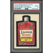 1973 Topps Wacky Packages Lavirus Mouthwash 1st Series White Back PSA 9 *4032 (Reed Buy)