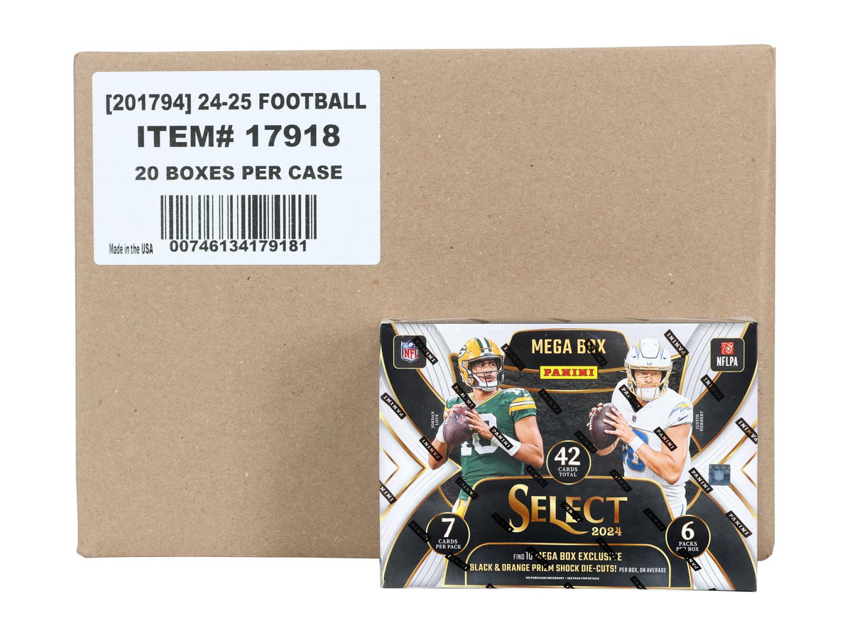 2024 Panini Select Football Mega Hobby 20-Box Case (Black & Orange Prizms!)