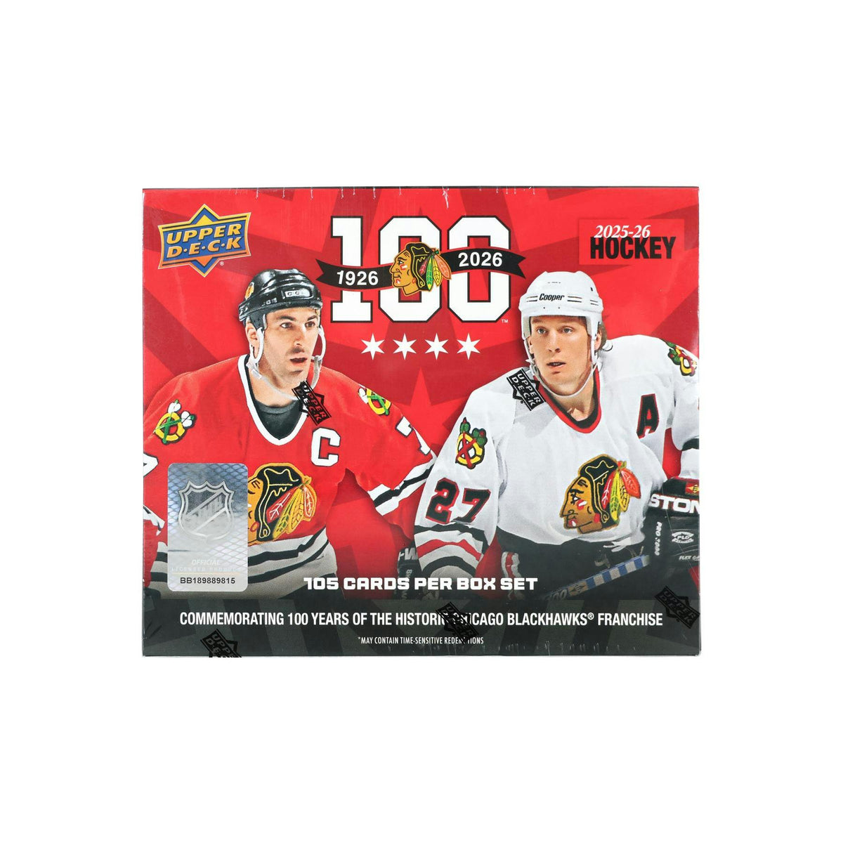 2025/26 Upper Deck Chicago Blackhawks Centennial Hockey Box 20-Set Case