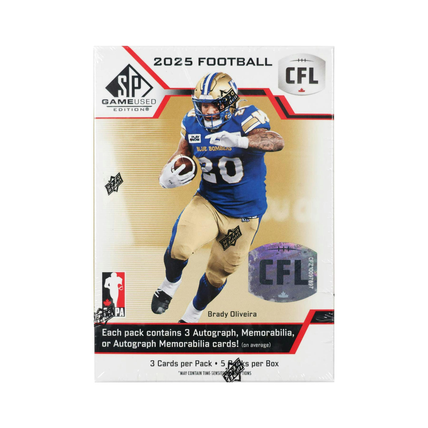 2025 Upper Deck CFL SP Game Used Football Hobby Box