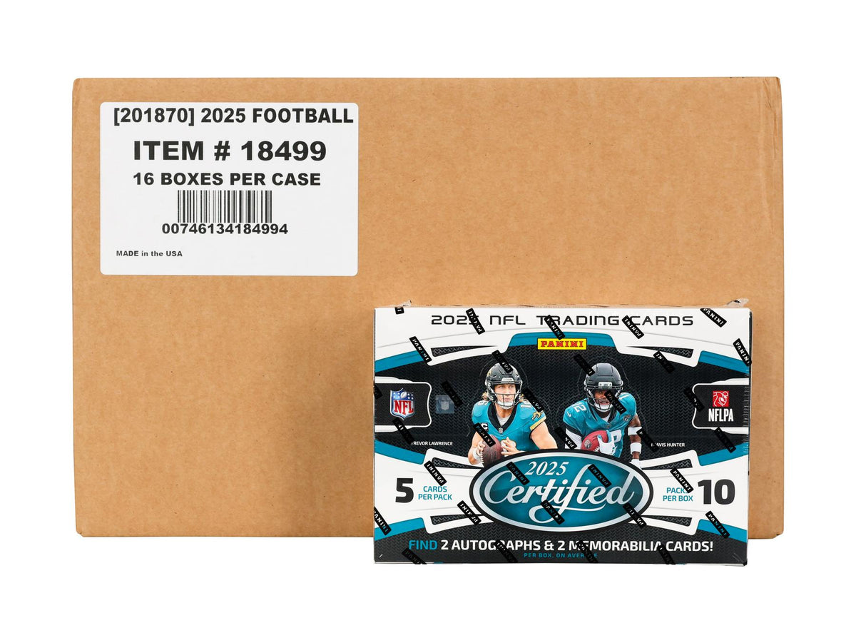 2025 Panini Certified Football Hobby 16-Box Case