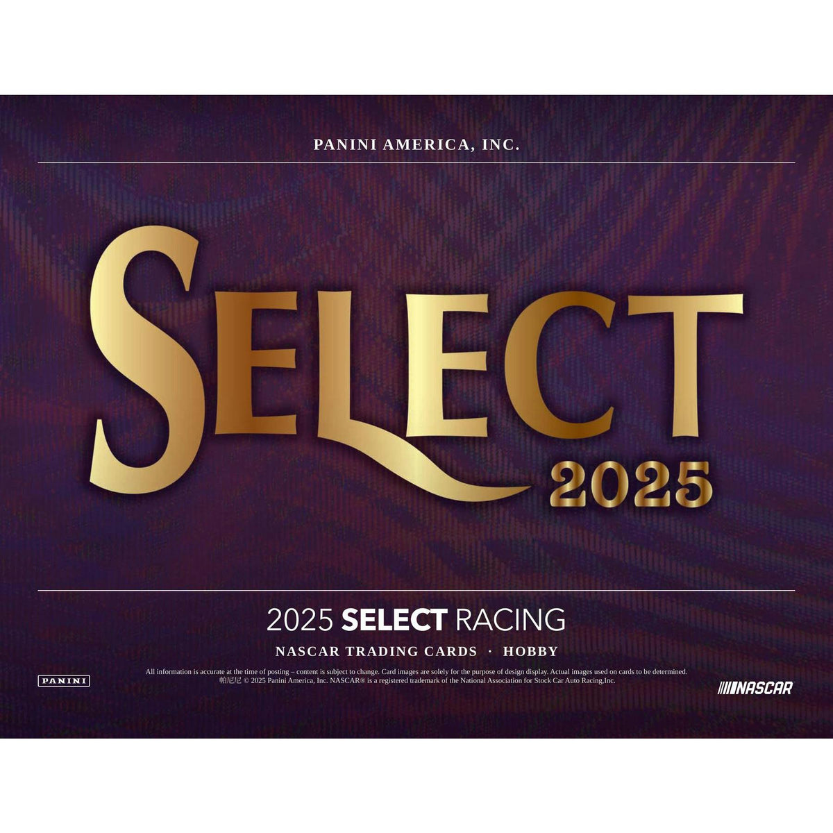 2025 Panini Select NASCAR Racing Hobby 12-Box Case