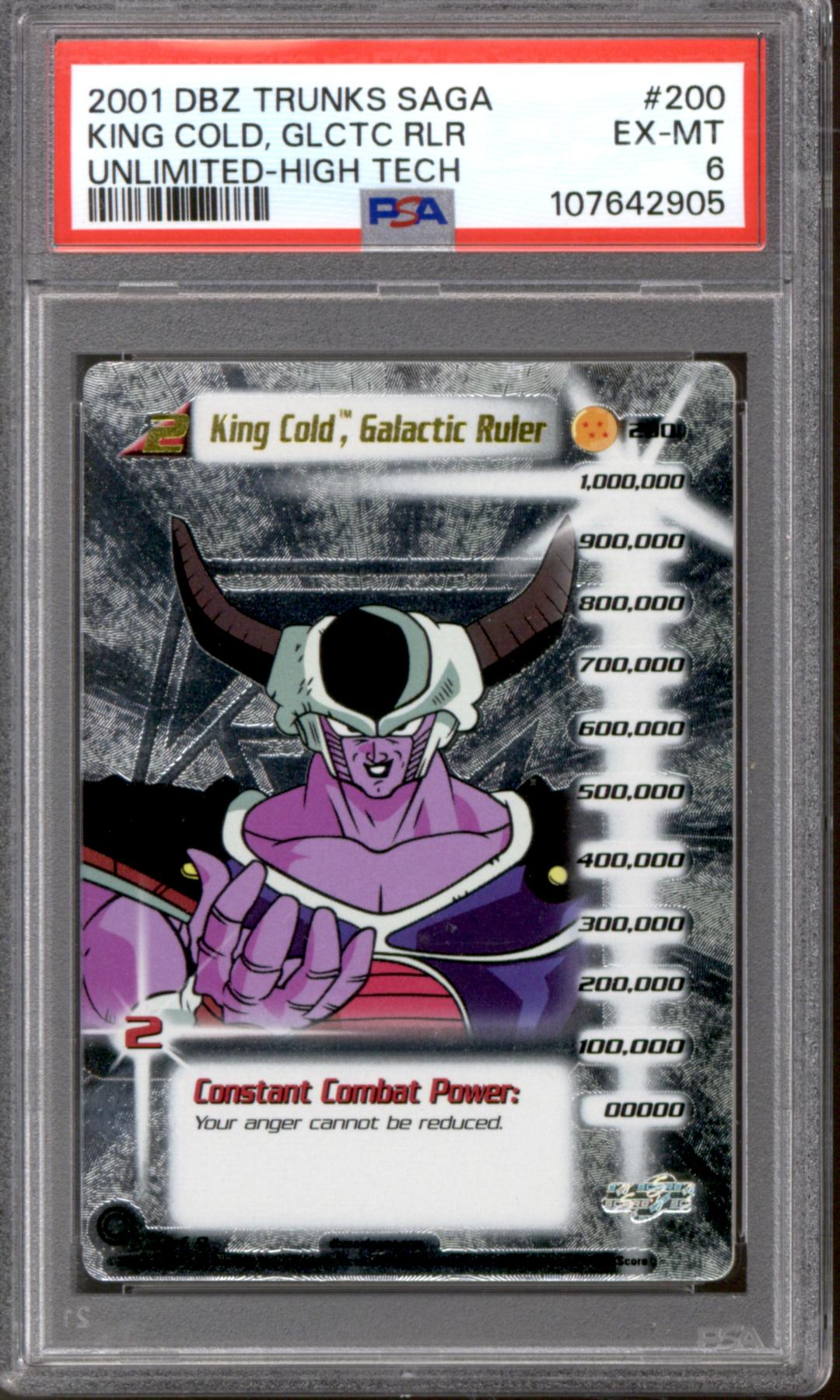 Score Dragon Ball Z Trunks Saga King Cold, Galactic Ruler 200 High Tech 9/9 FOIL PSA 6