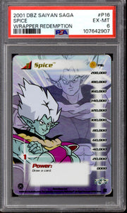 Score Dragon Ball Z Saiyan Saga Spice P16 Wrapper Redemption FOIL PSA 6