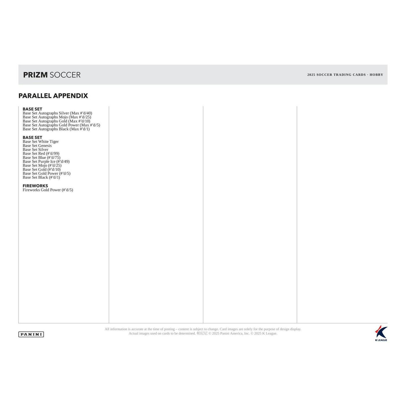 2025 Panini Prizm K League Soccer Hobby Box
