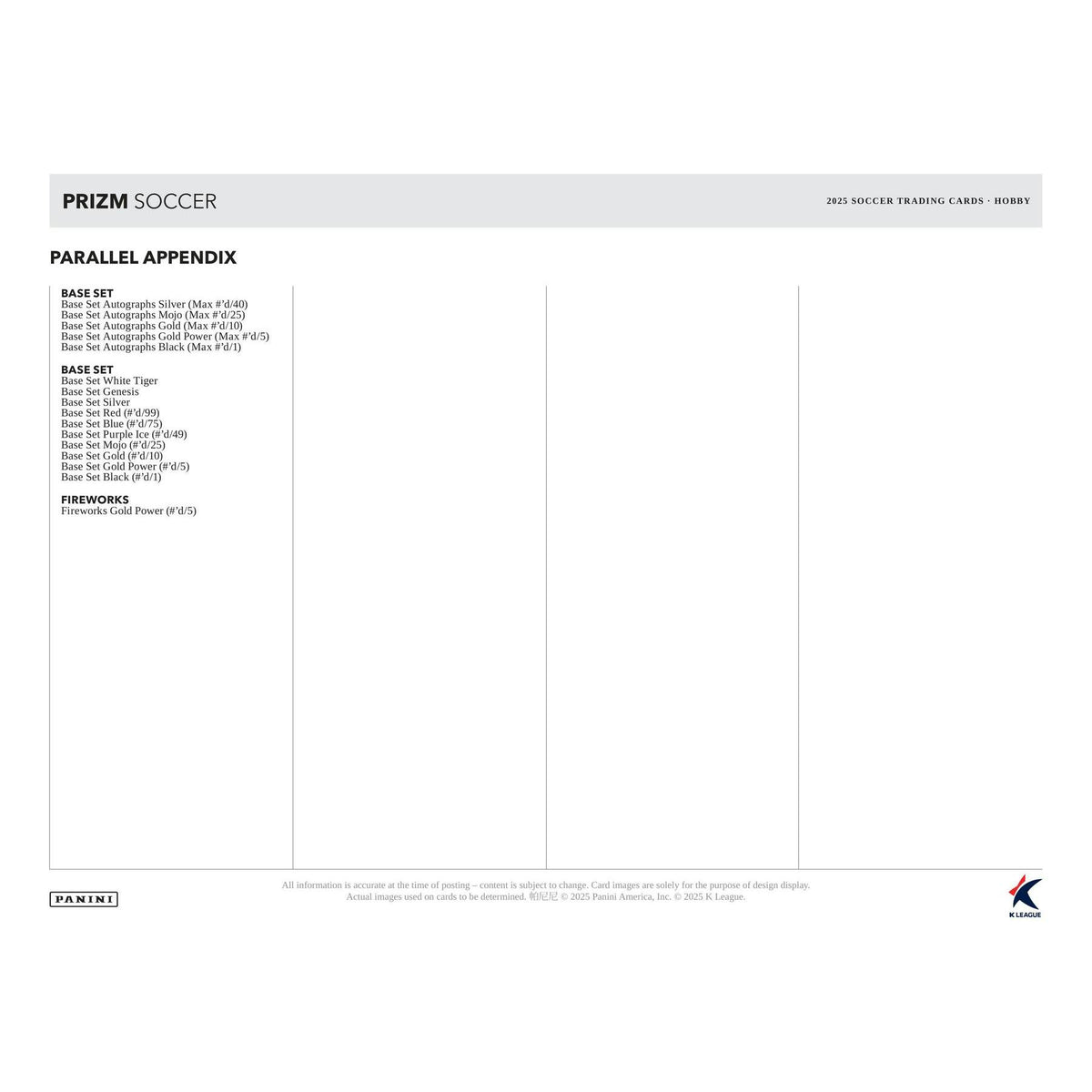 2025 Panini Prizm K League Soccer Hobby 10-Box Case