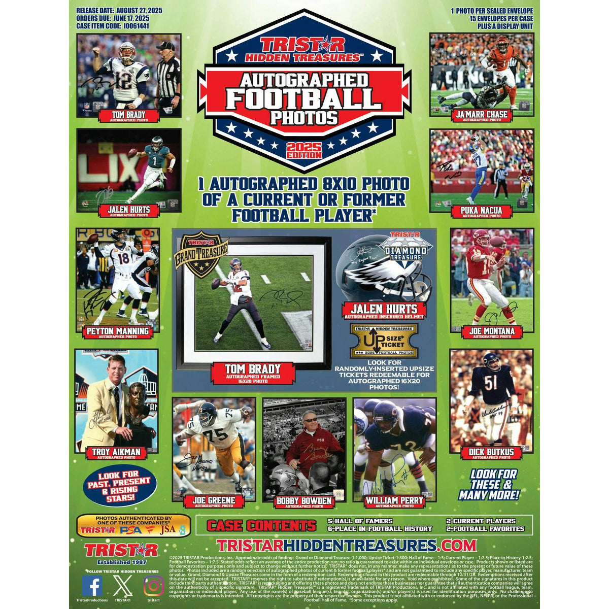 2025 TriStar Hidden Treasures Autographed Football Photos Hobby Box