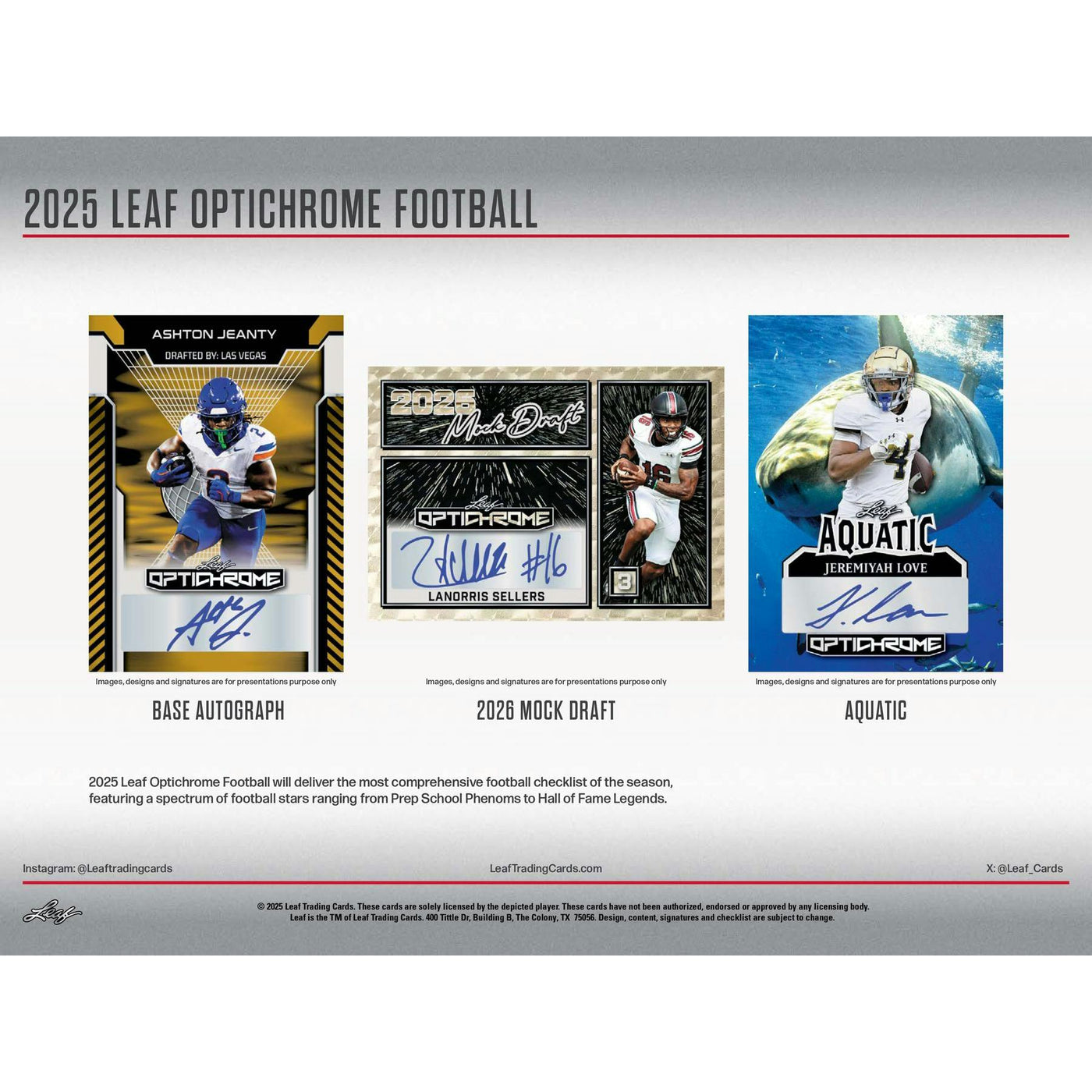 2025 Leaf Optichrome Football Hobby Box
