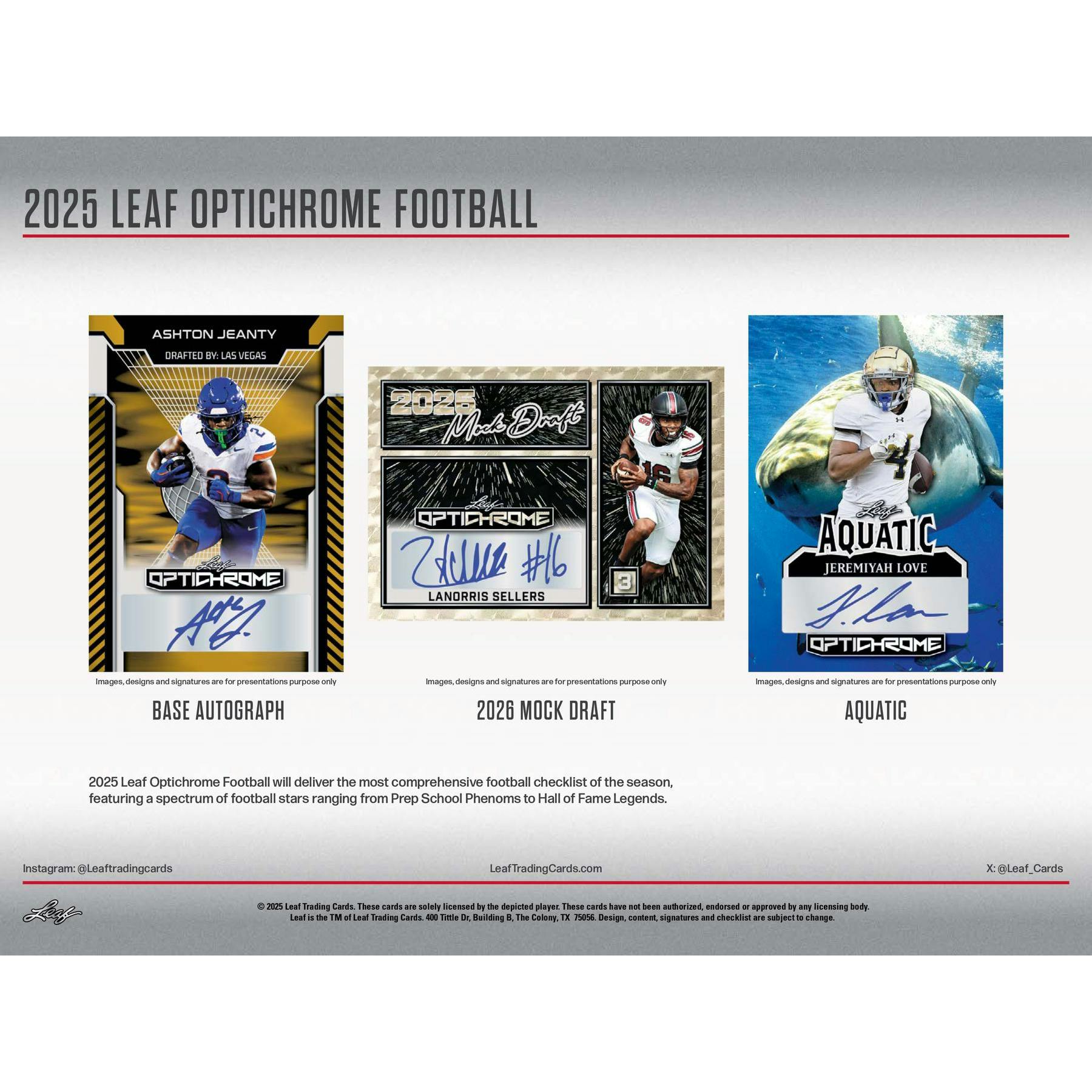 2025 Leaf Optichrome Football Hobby Jumbo Box