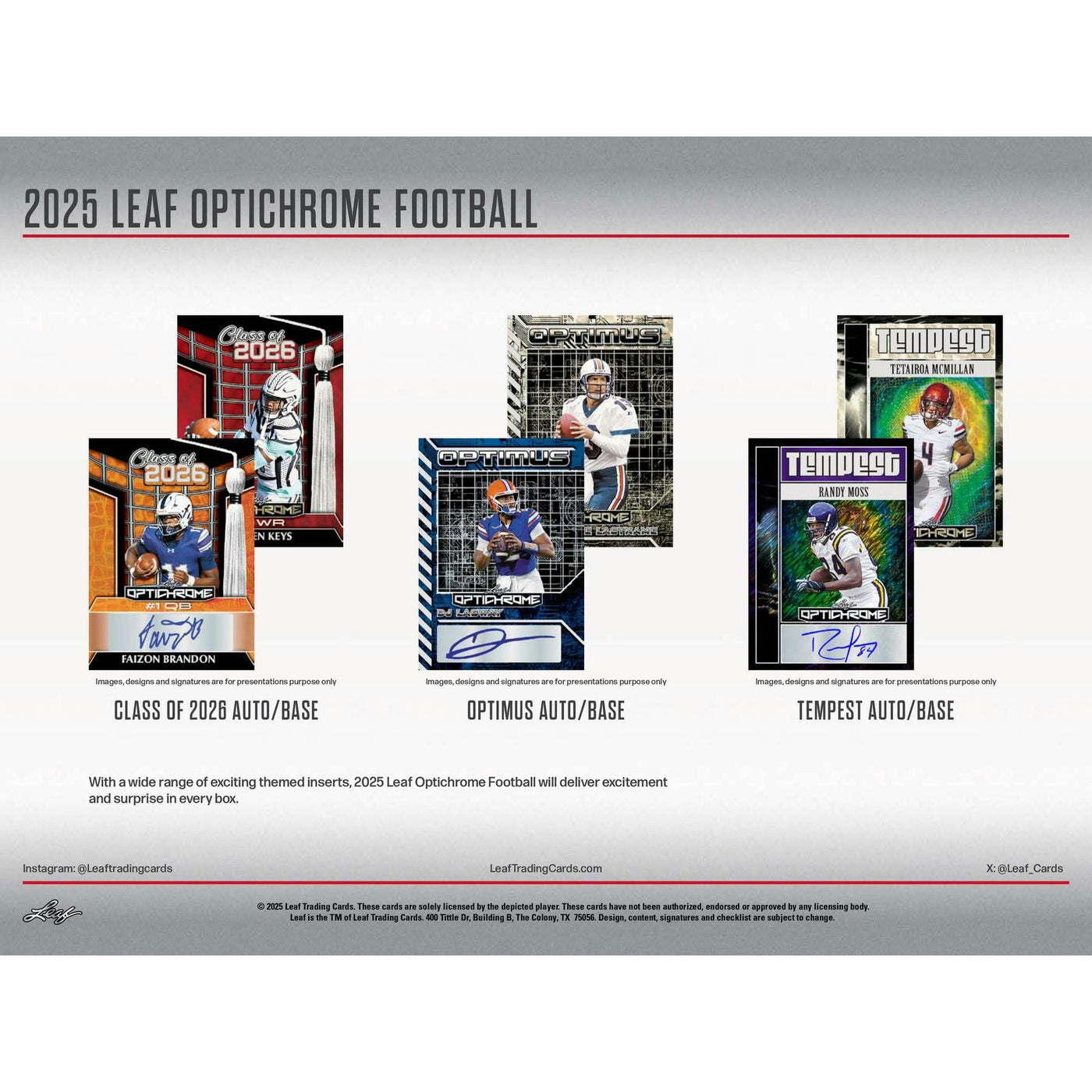 2025 Leaf Optichrome Football Hobby Box