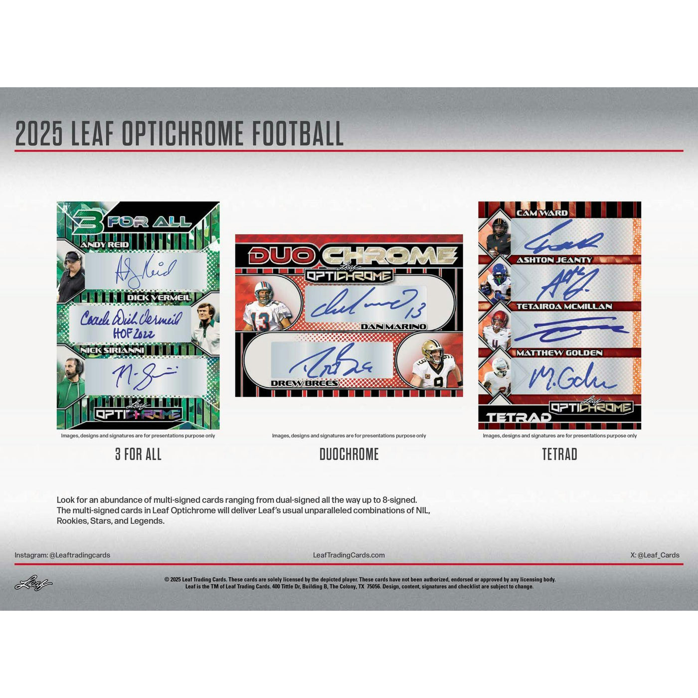 2025 Leaf Optichrome Football Hobby Jumbo Box