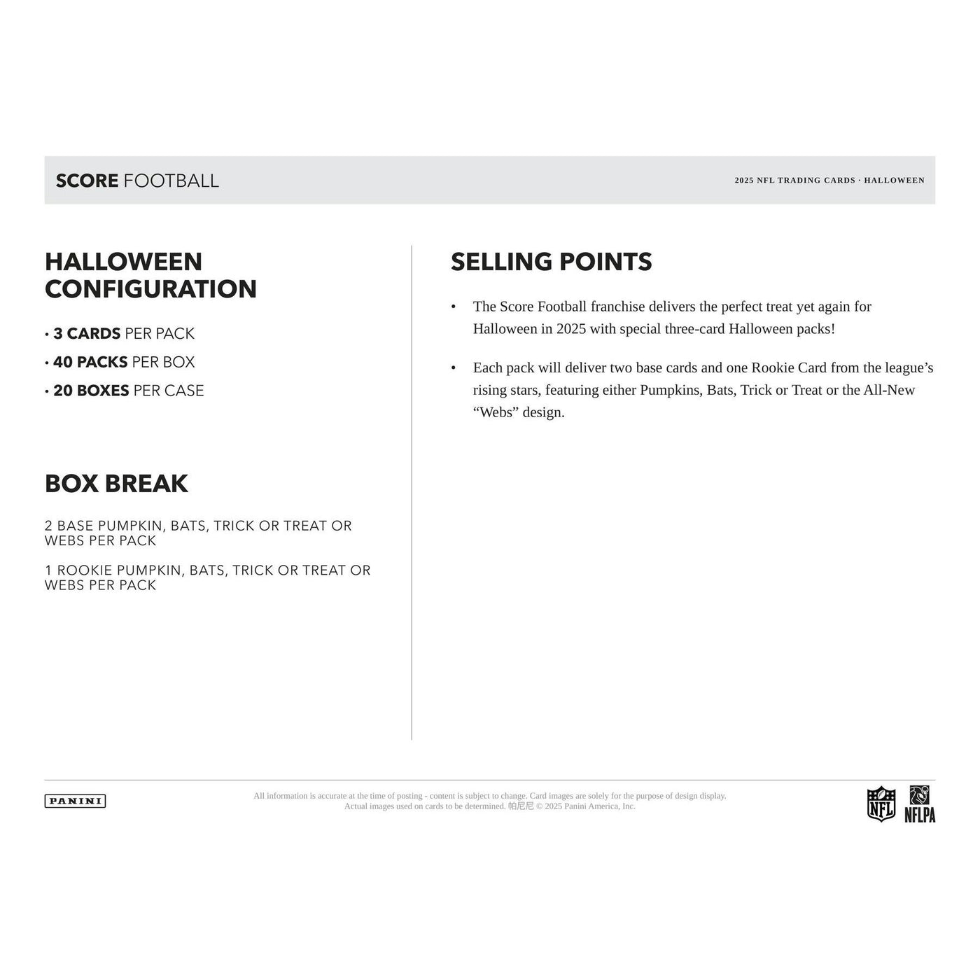 2025 Panini Score-A-Treat Halloween Football Pack